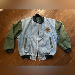 Vintage denim bomber jacket